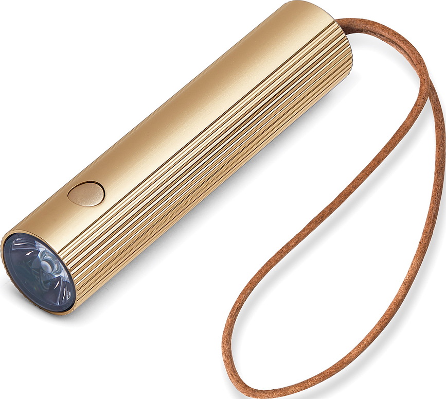 Portachiavi con torcia elettrica Fine di colore oro