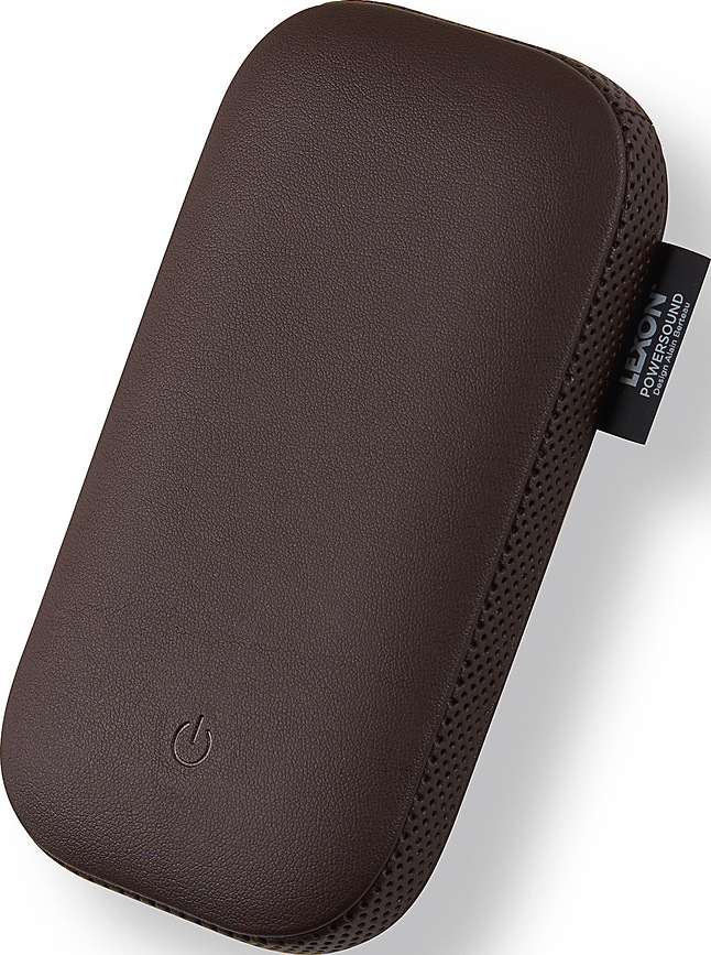 Powersound Brezžični polnilnik z zvočnikom, črn, usnjen