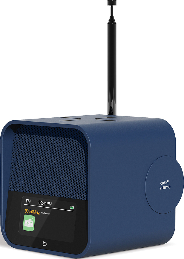Rádio s hodinami a bezdrôtovou nabíjačkou Oslo News Premium tmavomodré