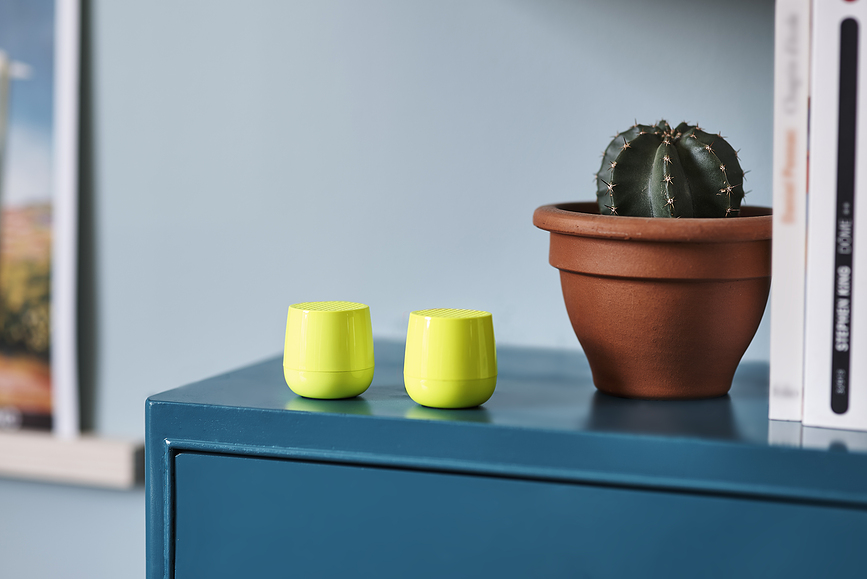 Twin Mino+ Glossy Enceintes, jaunes, Lot de 2