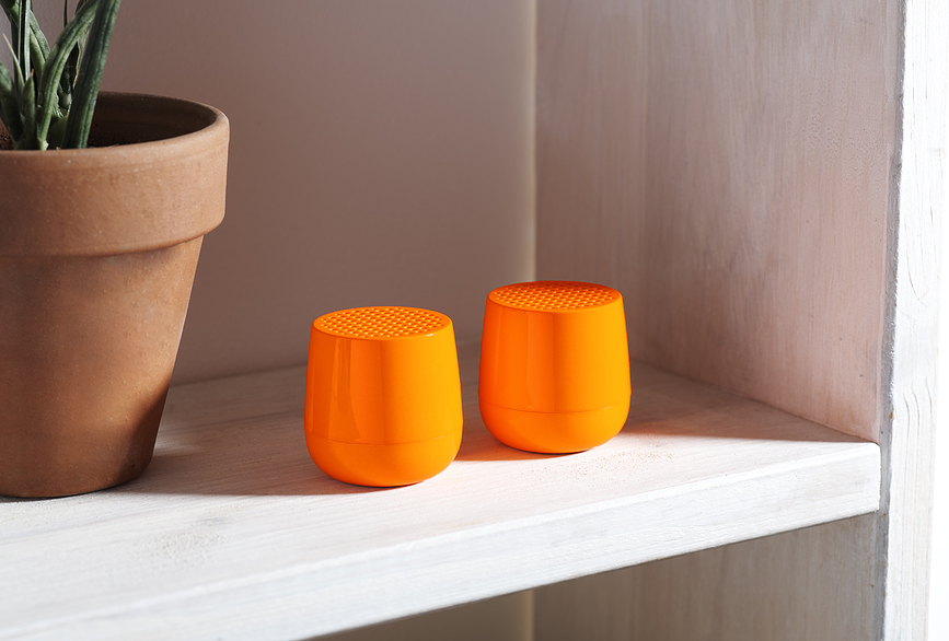 Twin Mino+ Glossy Enceintes, jaunes, Lot de 2