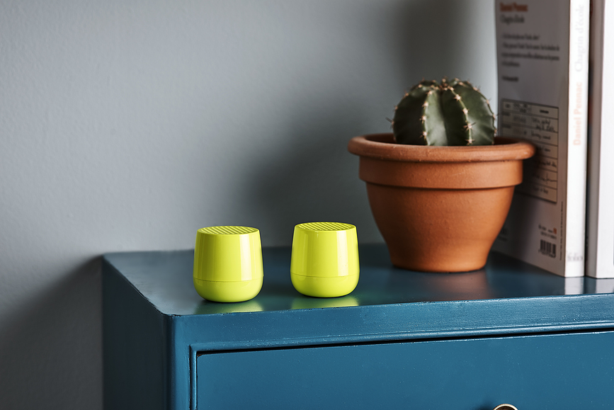 Twin Mino+ Glossy Enceintes, jaunes, Lot de 2