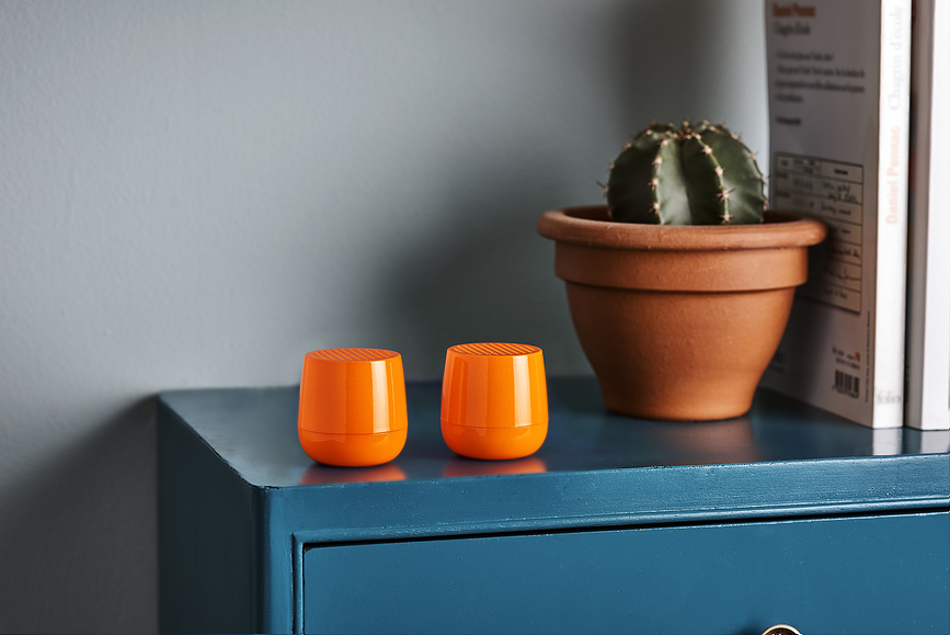 Twin Mino+ Glossy Enceintes, jaunes, Lot de 2