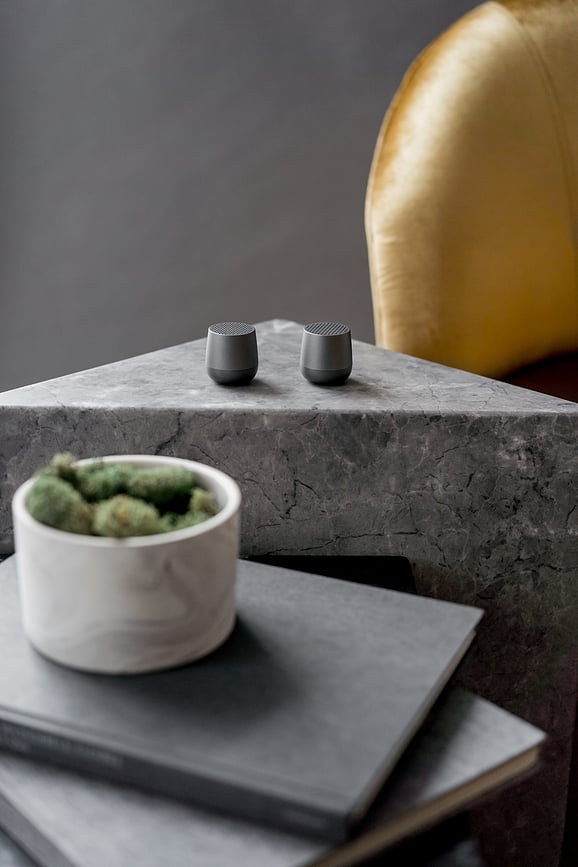 Twin Mino+ Enceintes, en aluminium, dorées, Lot de 2