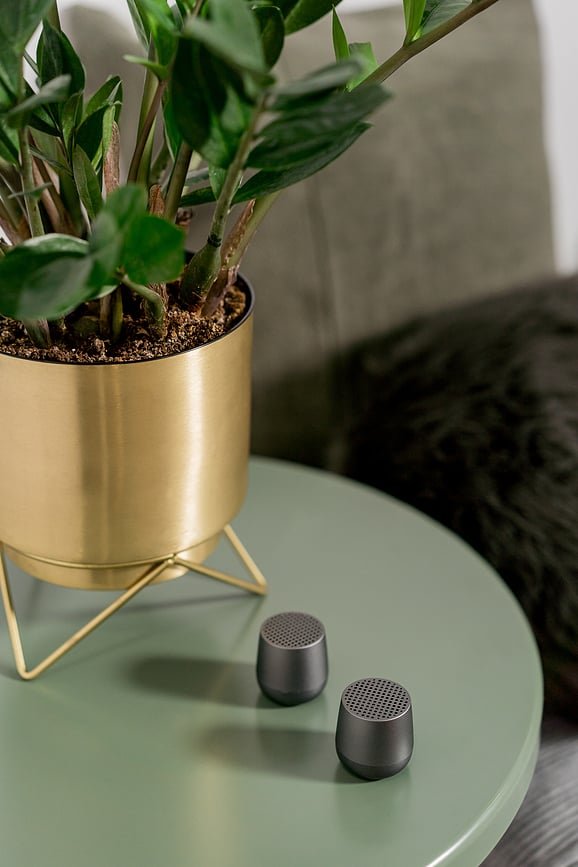 Twin Mino+ Enceintes, en aluminium, dorées, Lot de 2