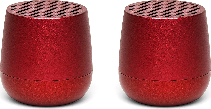 Twin Mino+ Enceintes en aluminium, rouges, Lot de 2