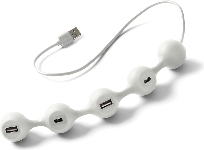 Usb разклонител Peas Hub 2 4 порта бял