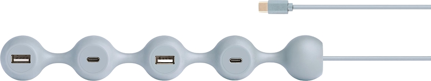 USB-splitter Peas Hub C lyseblå 4 porte