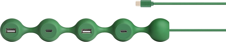 USB-splitter Peas Hub C mørkegrøn 4 porte