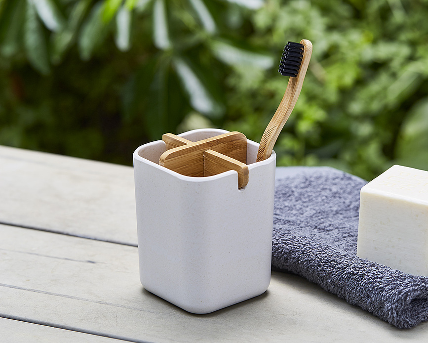 Portacepillos de Dientes Zen, blanco crema