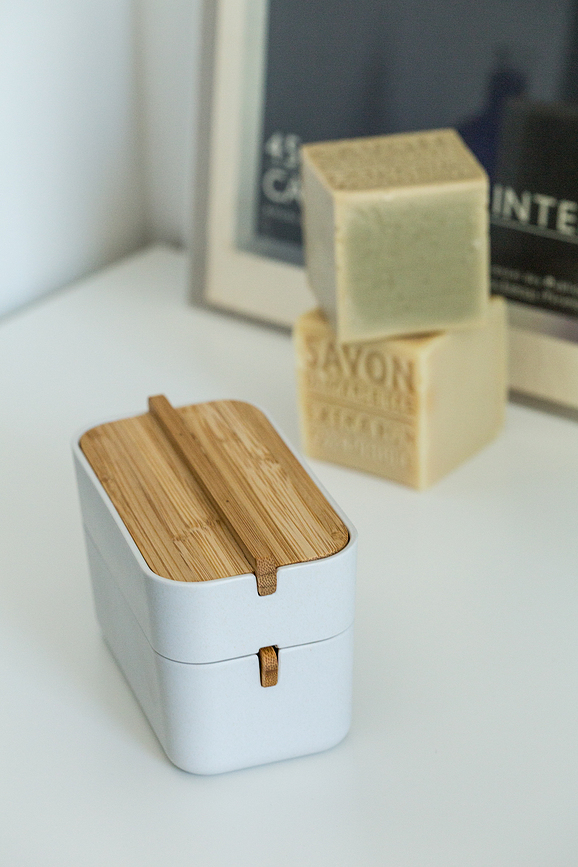 Zen Pot de Rangement pour cosmétiques, blanc crème