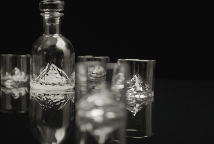 Decantador para whisky Everest, con vasos, Set de 5 piezas