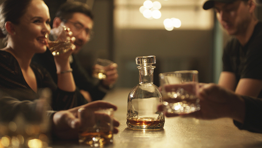 Decantador para whisky Everest, con vasos, Set de 5 piezas