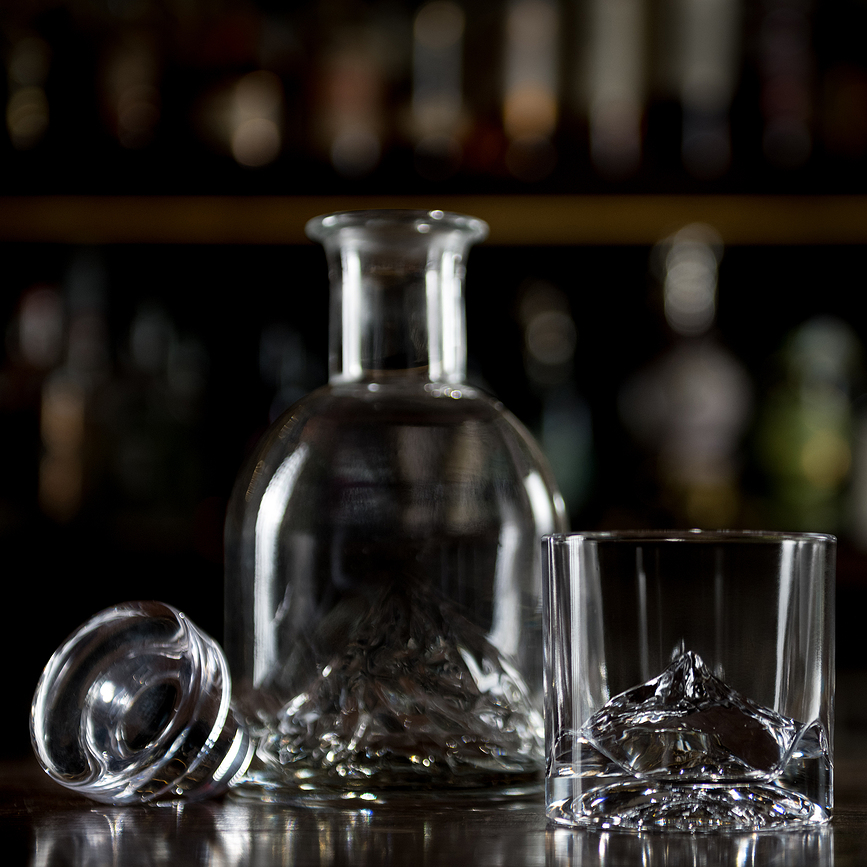 Decantador para whisky Everest, con vasos, Set de 5 piezas