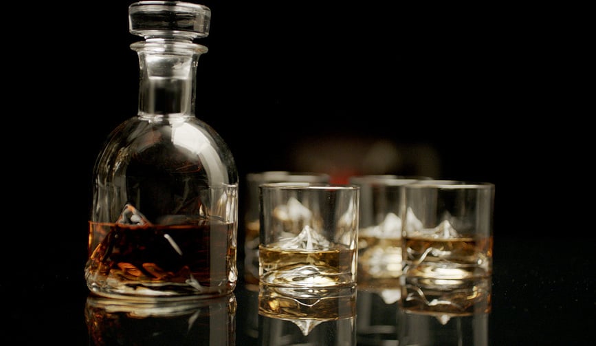 Decantador para whisky Everest, con vasos, Set de 5 piezas