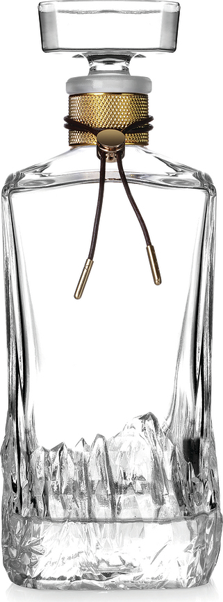 Decantador para whisky The American Peaks, con 4 vasos, Set de 5 piezas