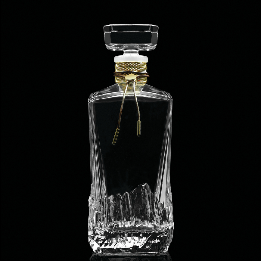 Decantador para whisky The American Peaks, con 4 vasos, Set de 5 piezas