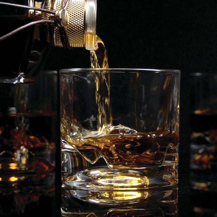 Decantador para whisky The American Peaks, con 4 vasos, Set de 5 piezas