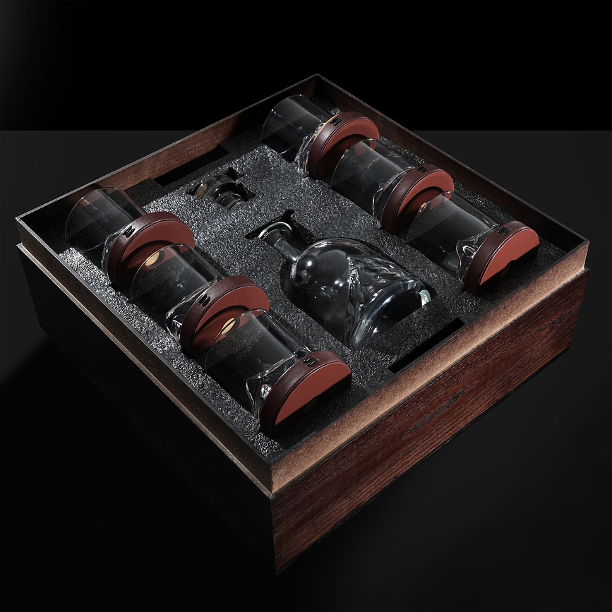 Everest Luxury Service à whisky, carafe, verres, sous-verres et plateau, Service 14 pièces