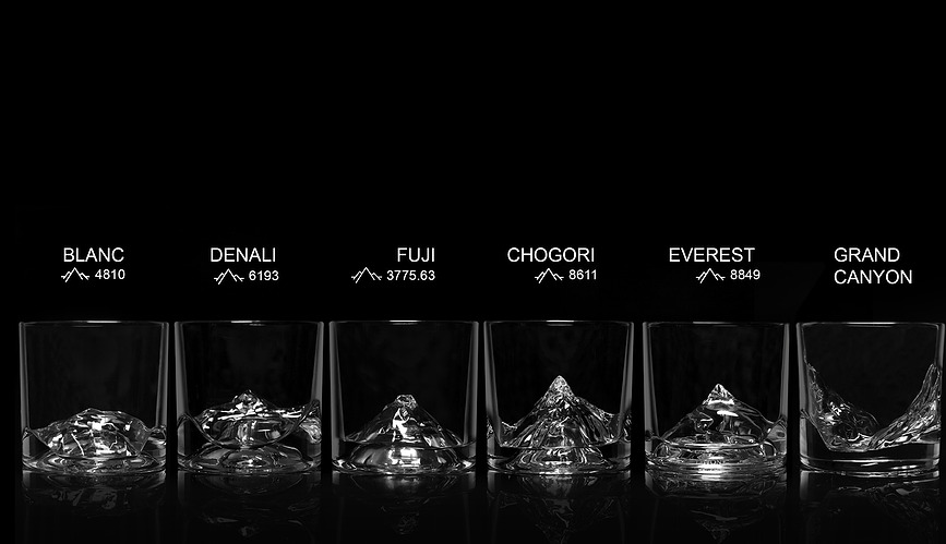 Luxury Peaks Σετ Καράφας Ουίσκι, με ποτήρια, σουβέρ και δίσκο, Σετ 14 τεμαχίων