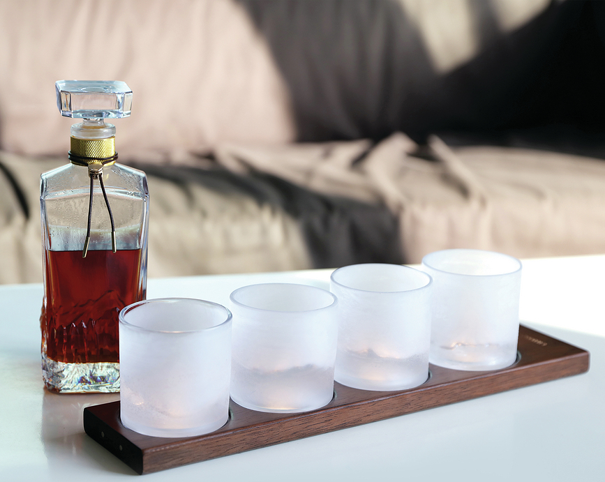 The American Peaks Carafe à Whisky avec verres, Set 5 pièces