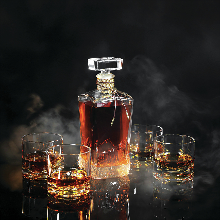 The American Peaks Καράφα Ουίσκι με Ποτήρια, Σετ 5 τεμαχίων