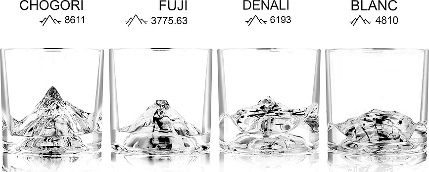 The Peaks Verres à Whisky, Lot de 4