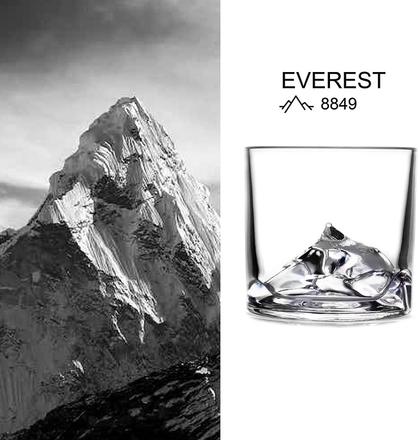 Vasos de Whisky Everest, Pack de 2 unidades