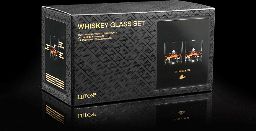 Vasos de whisky K2, Pack de 2 unidades