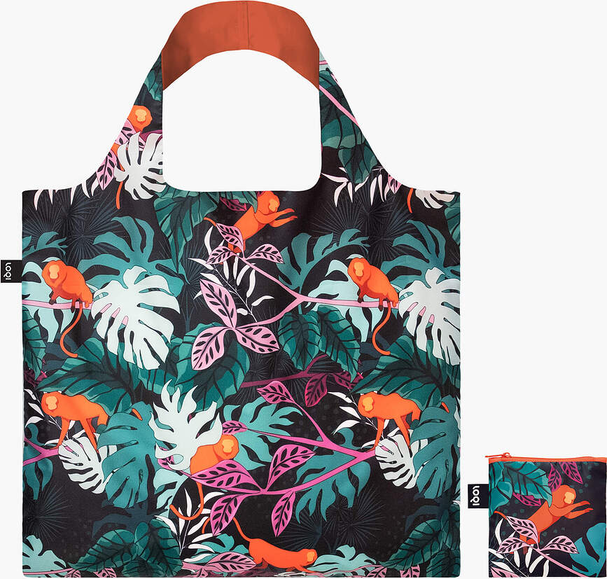 Bolsa de material reciclado LOQI Glitter Power Mata Monkey