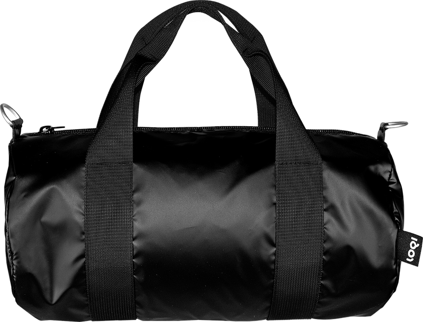 Bolsa Weekender LOQI Fashion, metalizada, talla M, negra