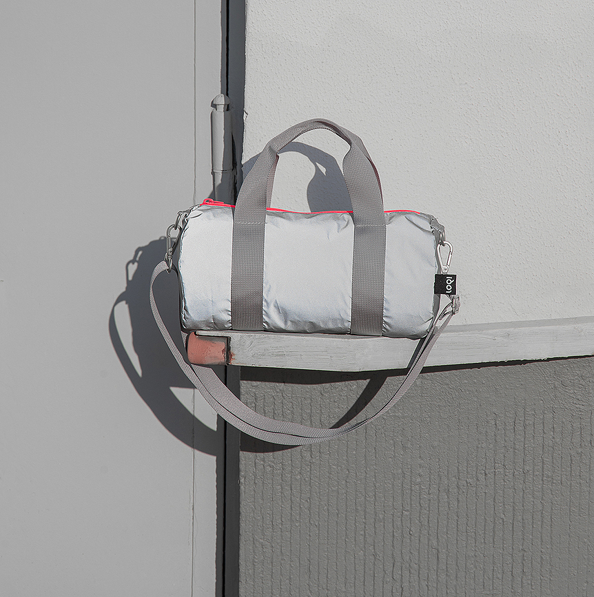 Bolsa de Viaje LOQI Weekender Neon mini, reflectante, naranja