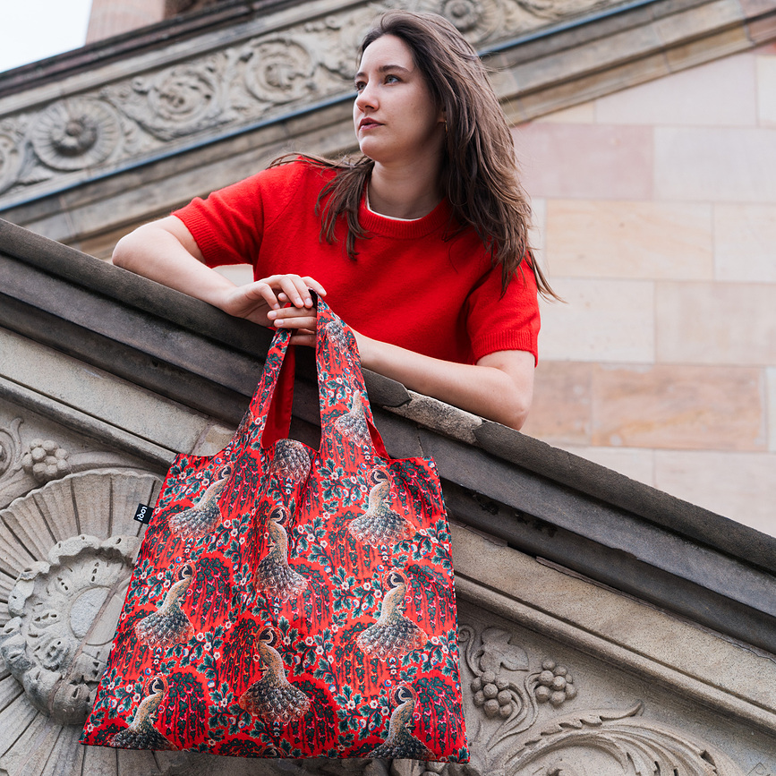 Bolsa LOQI Artist Decorative Art Peacock Power reciclada
