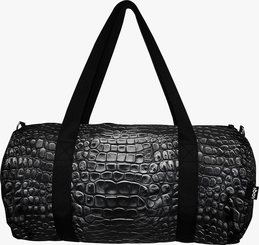 Bolsa LOQI Weekender Artist Crocodile L negra reciclada