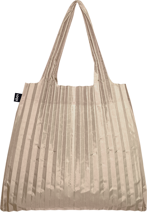 Bolsa plisada Loqi, crema