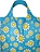 Bolsa reciclada LOQI Artist Smiley Flowers, azul