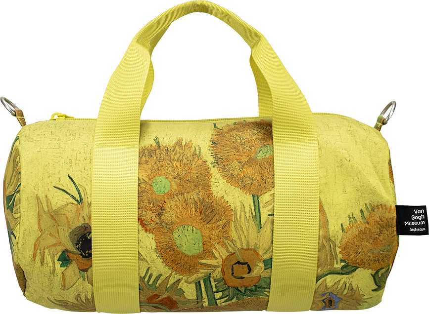 Bolsa reciclada LOQI Weekender Museum, estampado Girasoles de Vincent van Gogh, mini