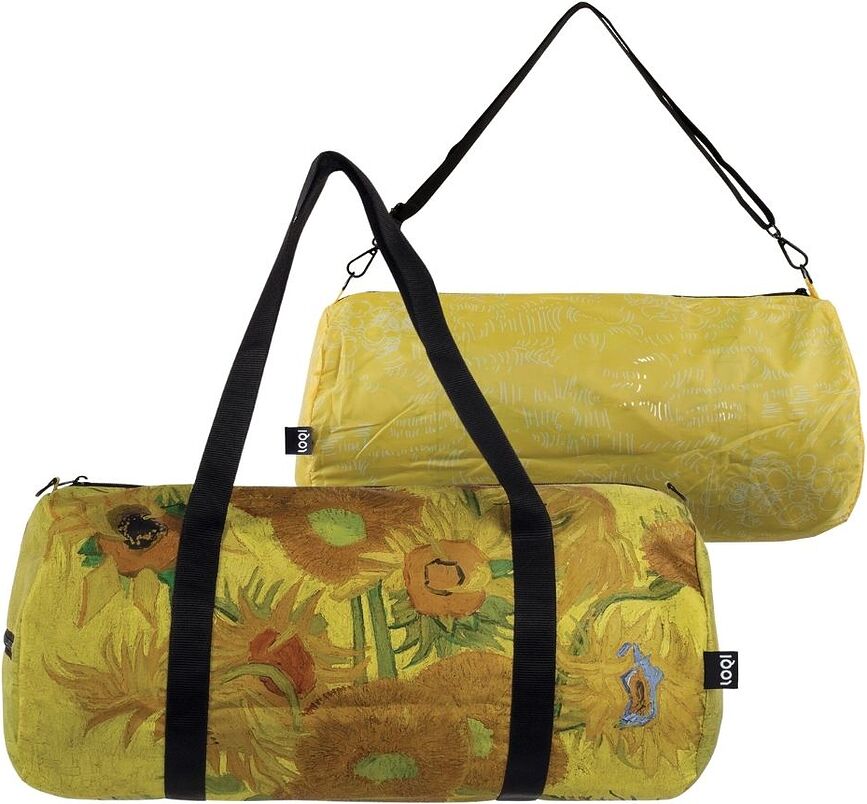Bolsa Weekender reciclada LOQI Museum, diseño Almendro en Flor de Vincent van Gogh, reversible