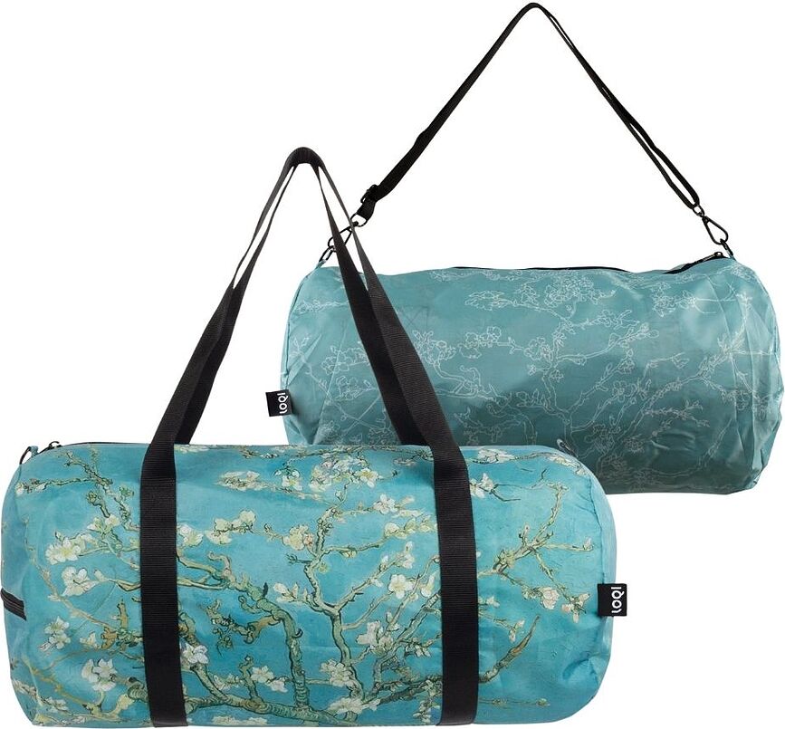 Bolsa Weekender reciclada LOQI Museum, diseño Almendro en Flor de Vincent van Gogh, reversible