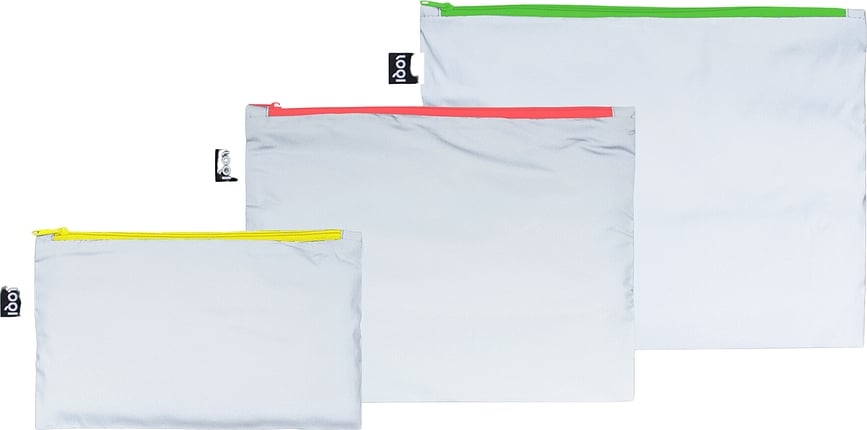 Bolsas LOQI Neon con revestimiento reflectante, Pack de 3