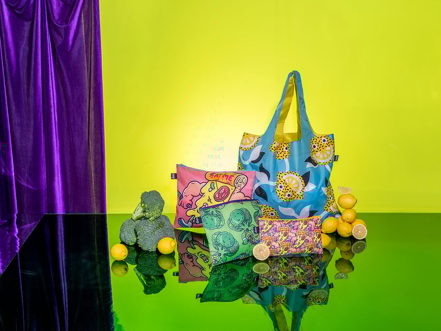 Bolsas Organizadoras recicladas LOQI Artist, estampado Hilma af Klint y Piet Mondrian, 3 unidades