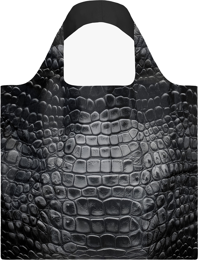 Bolso LOQI Artist Crocodile negro de reciclaje