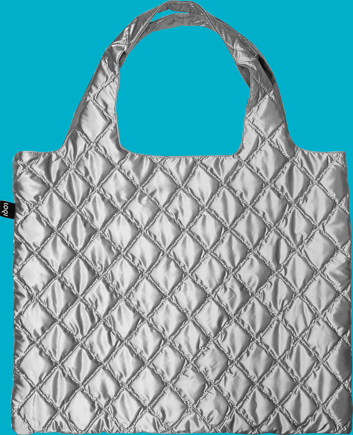 Bolso LOQI Artist Metallic Puffy plateado