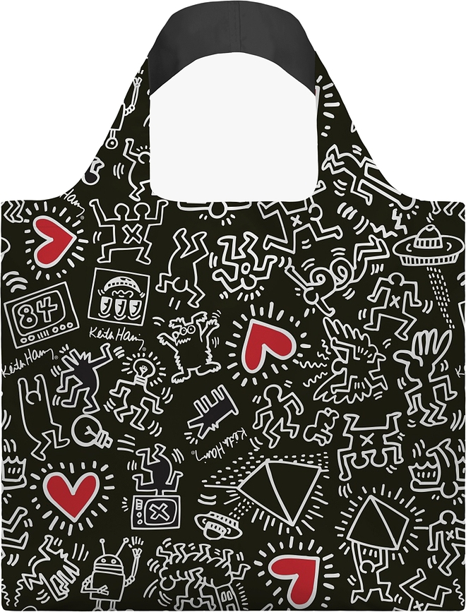 Bolso LOQI Museum Keith Haring Black Pattern de material reciclado