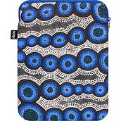 Etui na laptop LOQI Artist Kirsten Water Dreaming Nangala Egan 24 x 33 cm niebieskie z recyklingu
