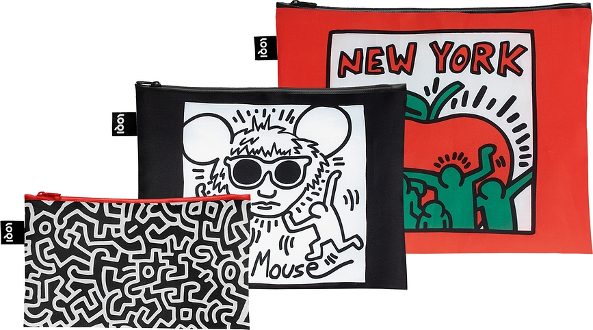 Kosmetinės LOQI Artist Keith Haring prekė perdirbta 3 vnt.