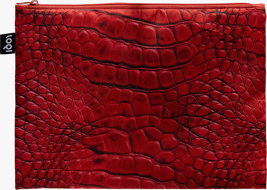 Kozmetične torbice LOQI Artist Crocodile iz recikliranih materialov, 3 kos