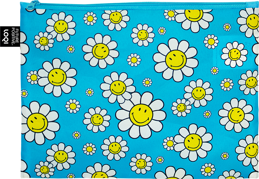 Kozmetične torbice LOQI Artist Smiley iz recikliranega materiala, 3 kos