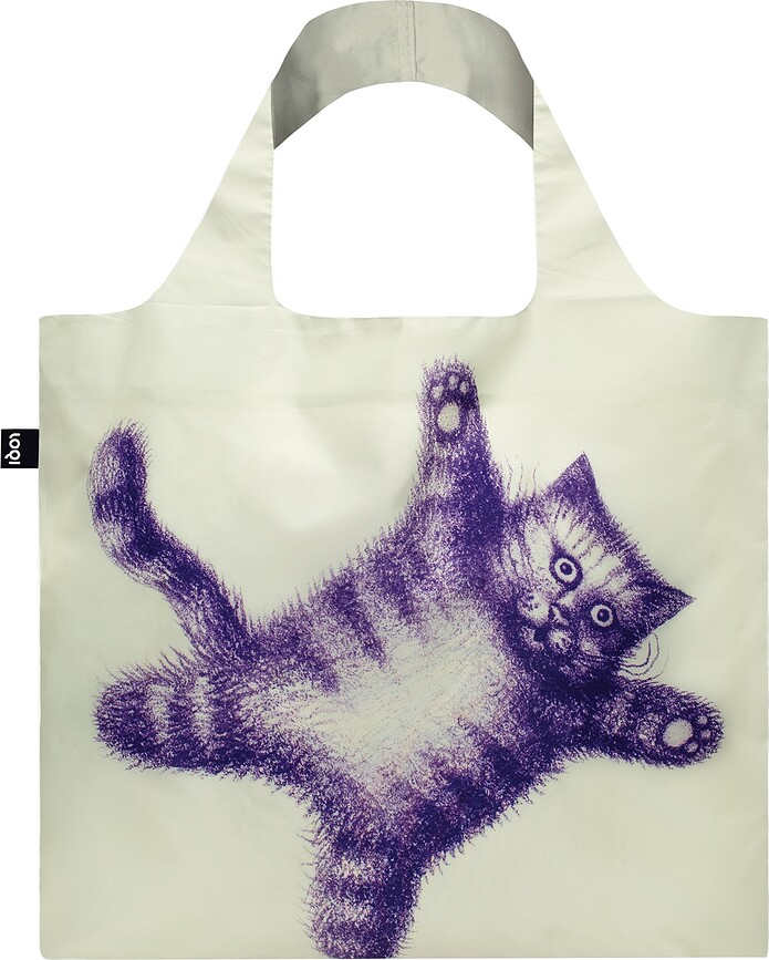 LOQI Artist Armando Veve Τσάντα Flying Purr-ple Cat, ανακυκλωμένη