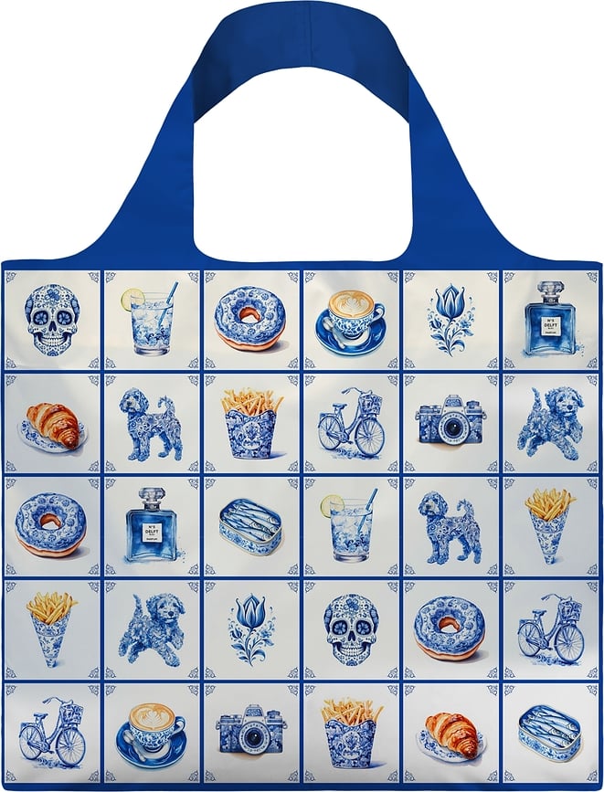 LOQI Artist Delft Funky korduvkasutatav kott